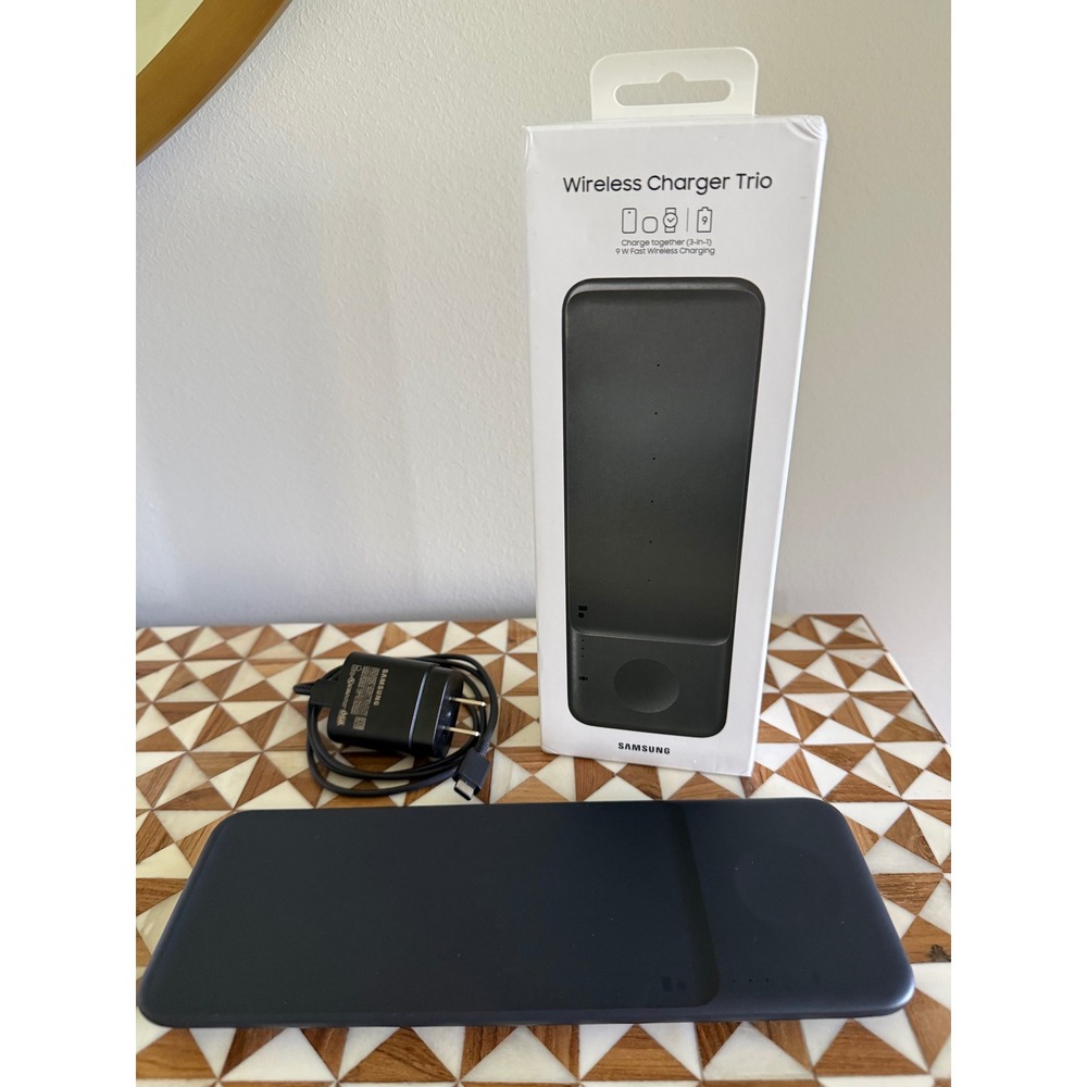 Samsung Wireless Charger Trio EP-P6300 Black 3-in-1 Fast Charging Pad 9W